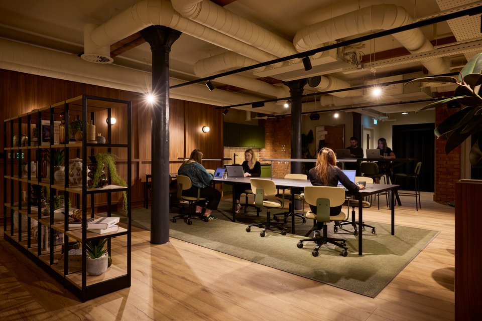 People in an office working