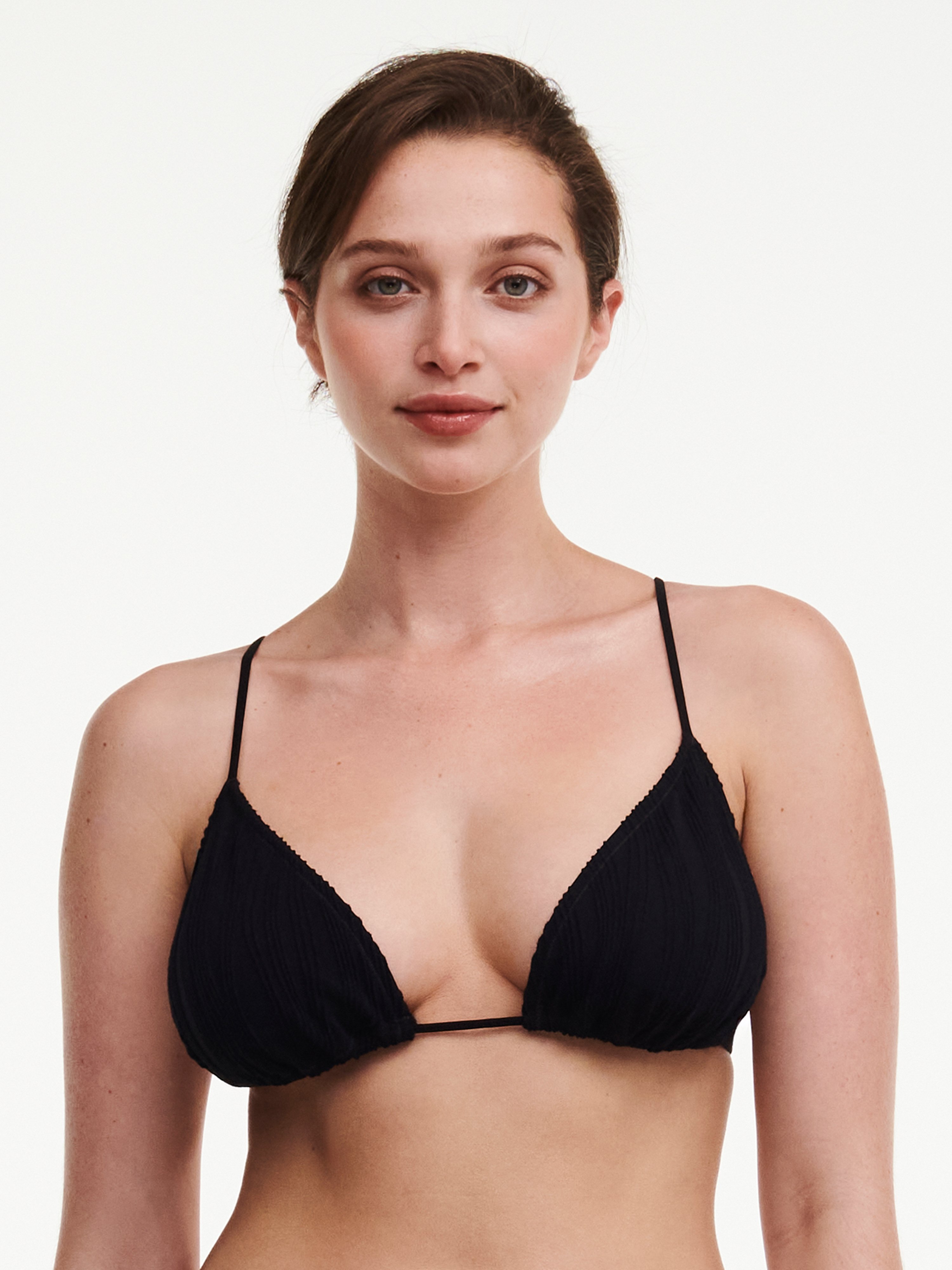 Haut de maillot de bain sans armature triangle coques amovibles