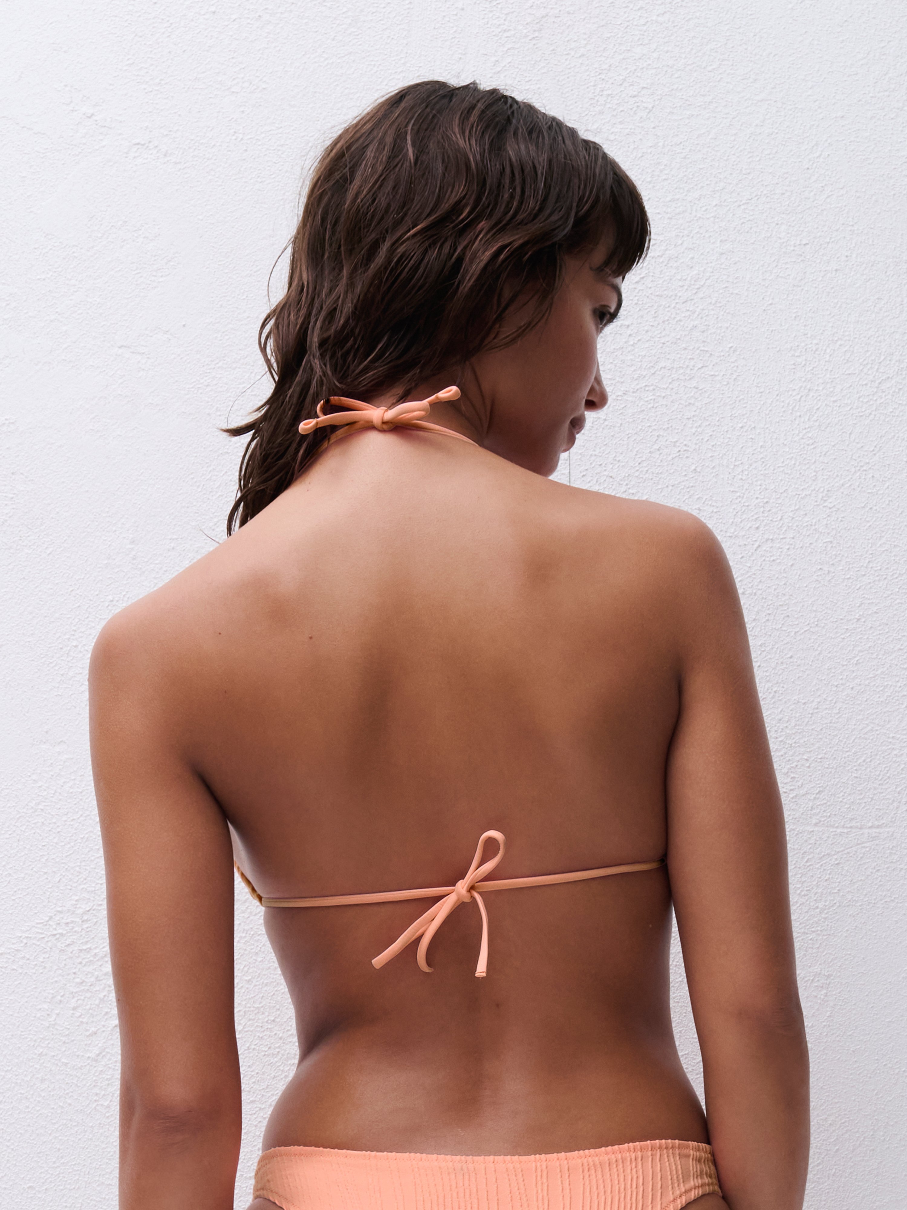 Haut de maillot de bain sans armature triangle coques amovibles