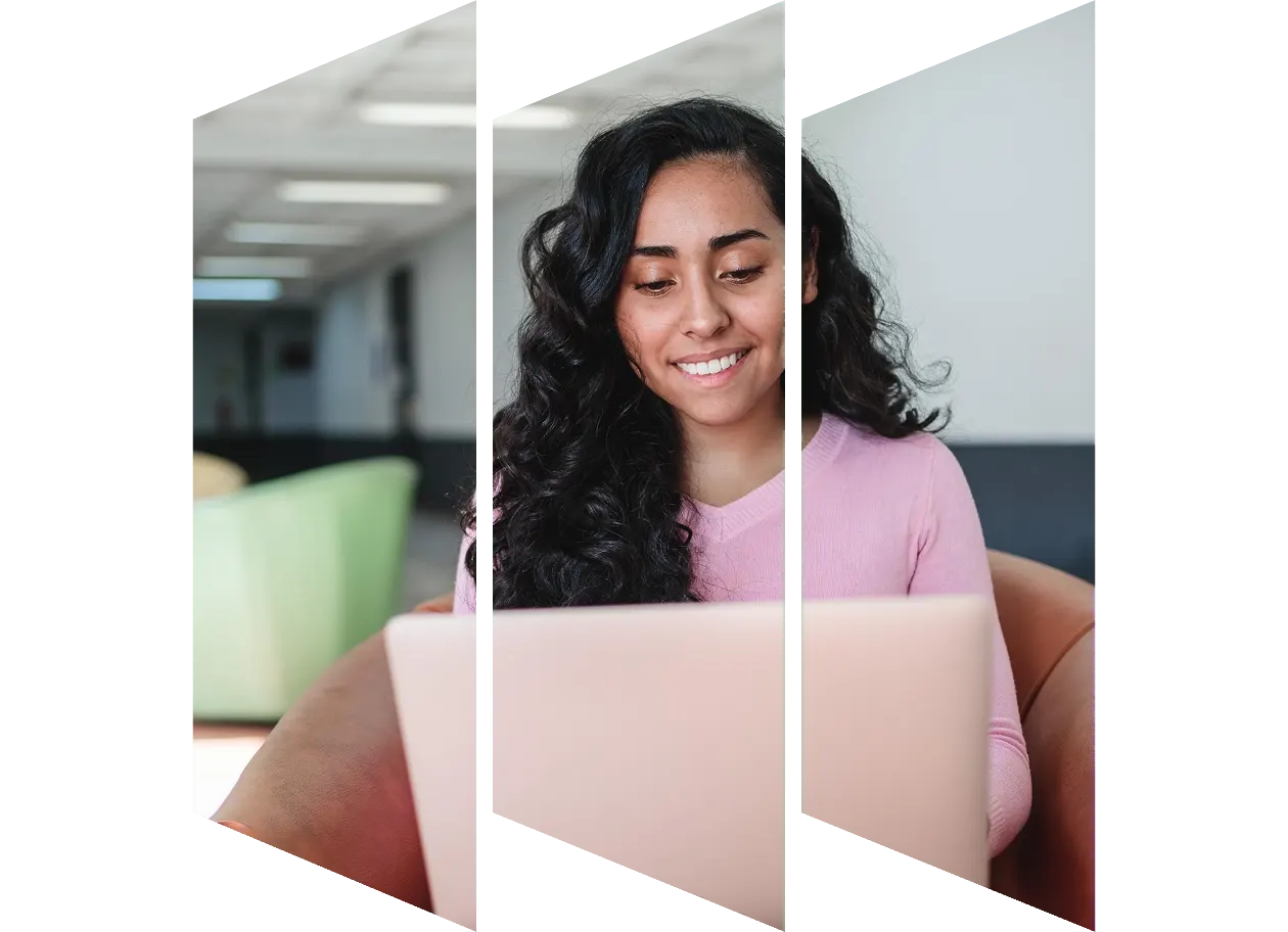 Image of woman behind laptop