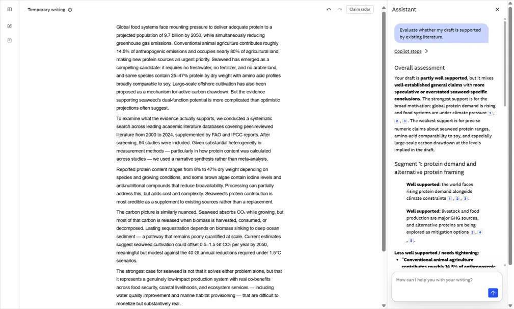 Screenshot of LeapSpace Writing Coach