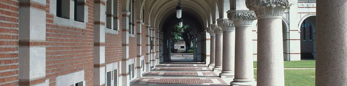 University outdoor hallway