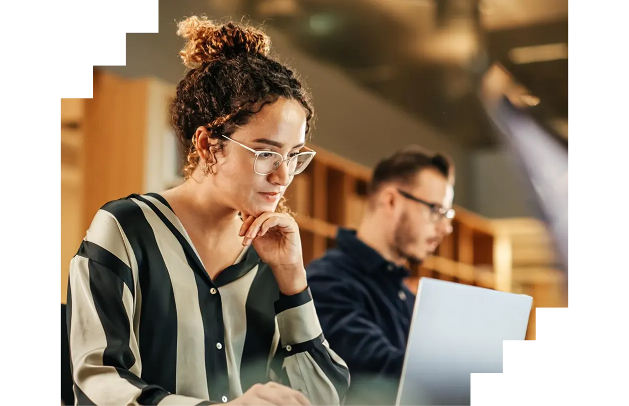 Professor checking papers