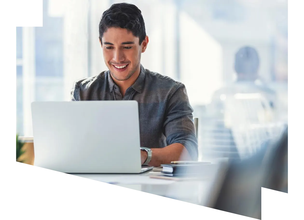 Man and woman sharing information