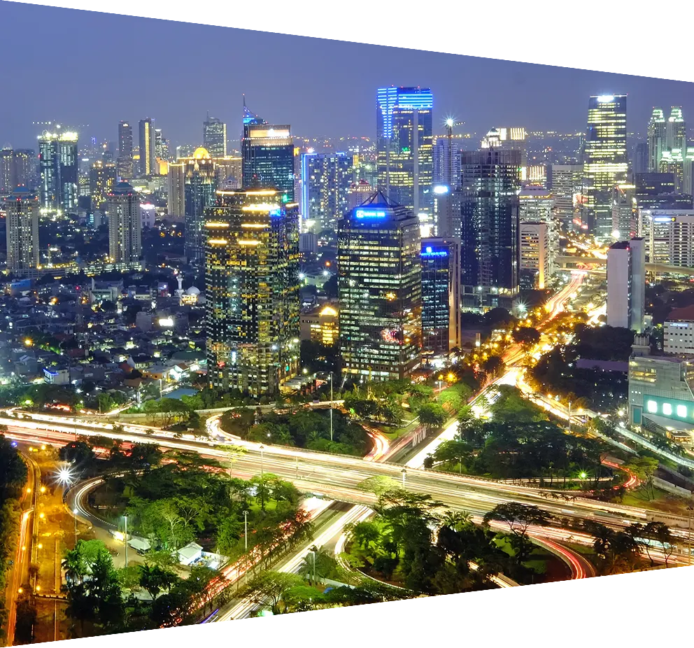 Aerial view ofJakarta, Indonesia, at night