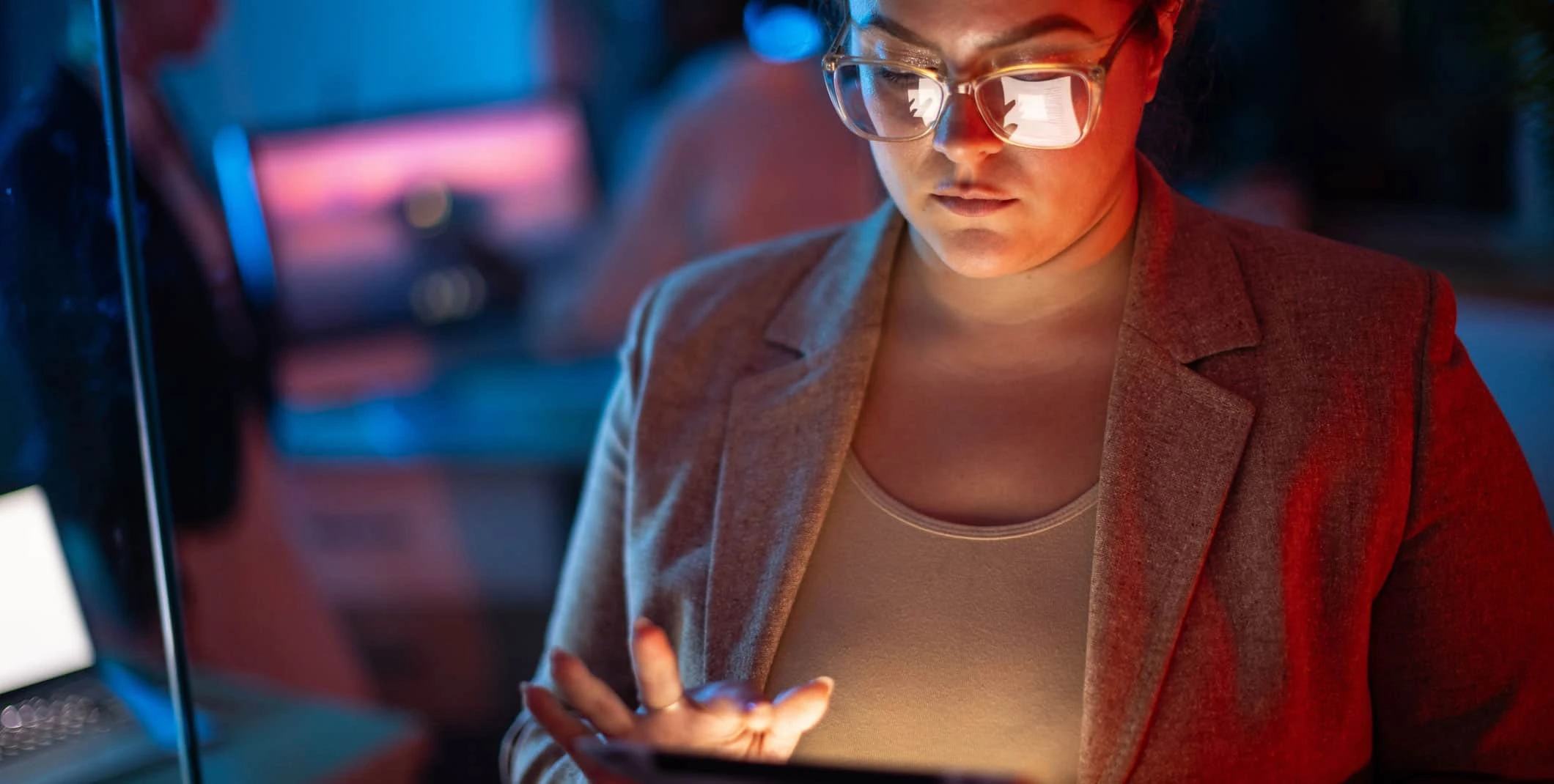 Woman using tablet