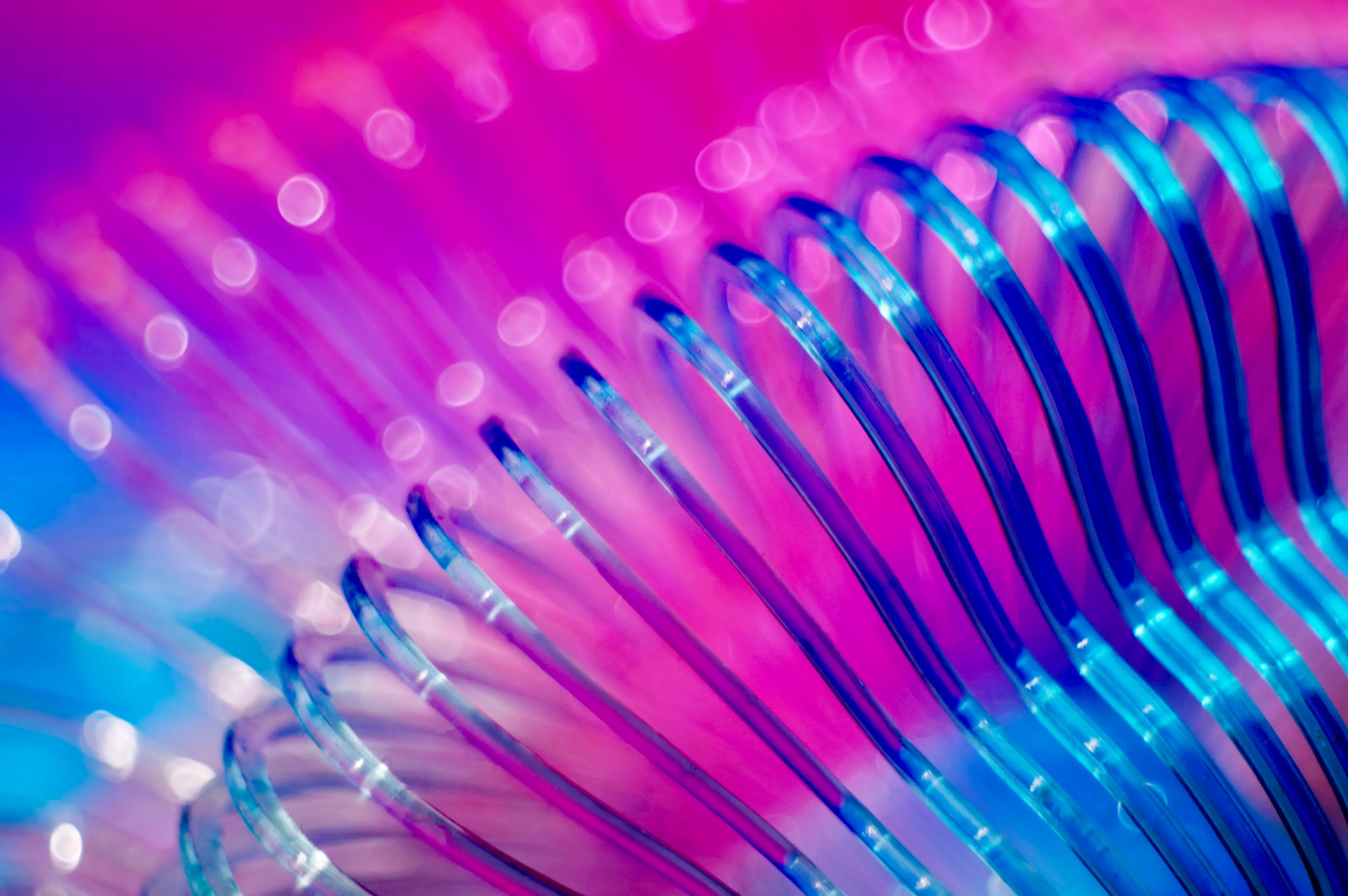 Blue hot pink coil