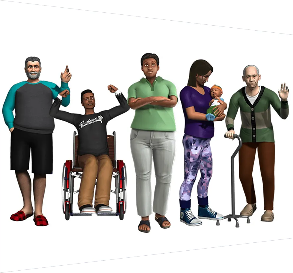 Diverse patients in different clinical scenarios in Shadow Health