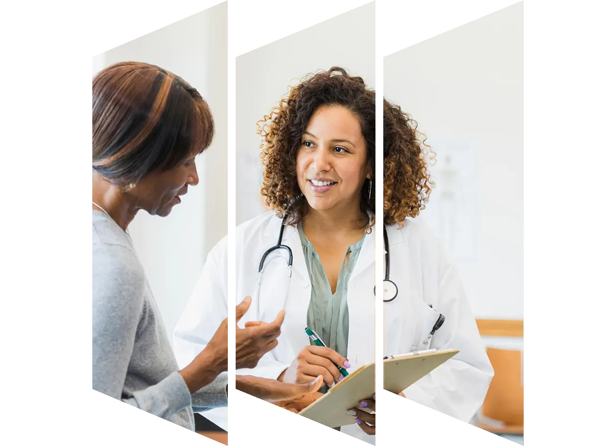Physician working on a tablet