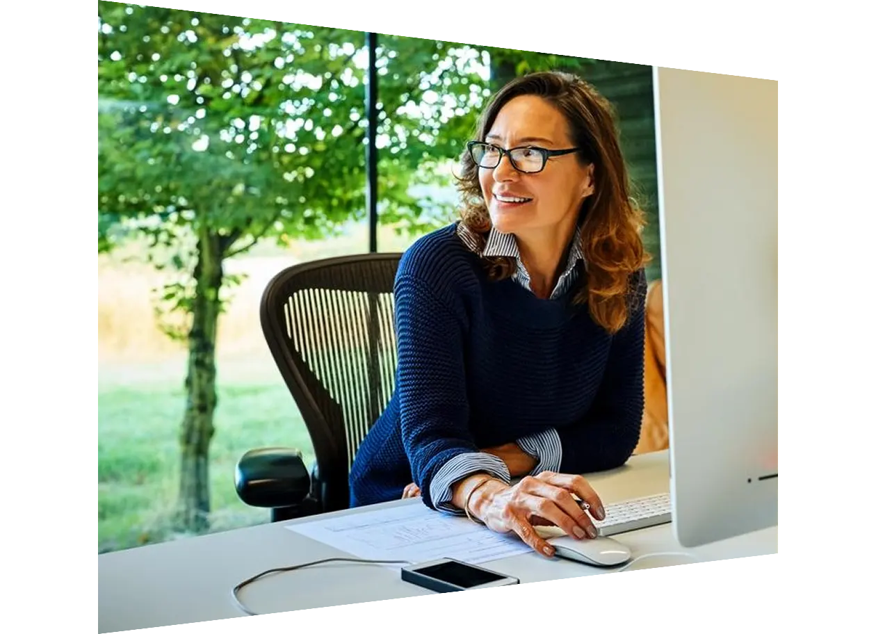 Woman sitting across from another woman, looking at each other