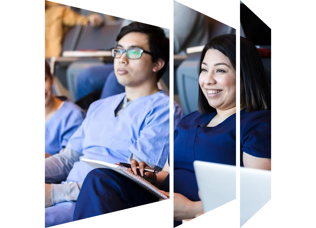 Attentive nursing students in class