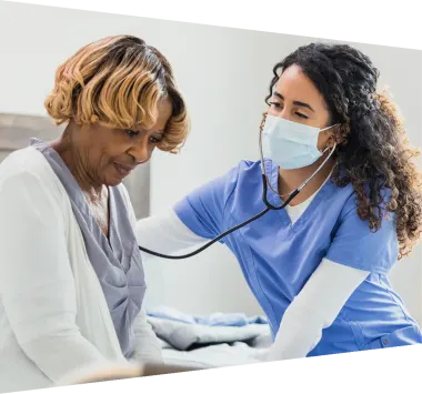 Female doctor examining a patient