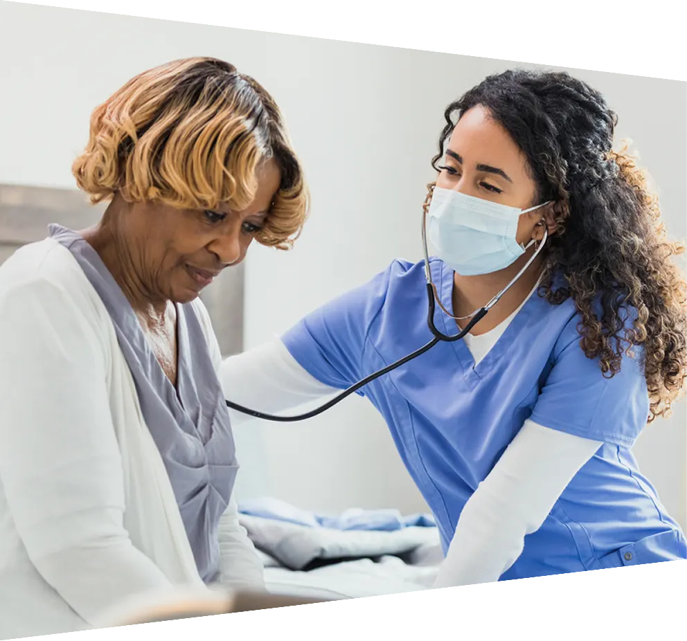 Female doctor examining a patient
