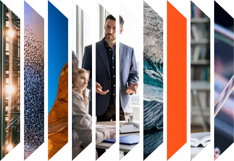 Colourful accordion of various images