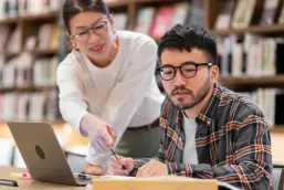 Student teacher interaction at library