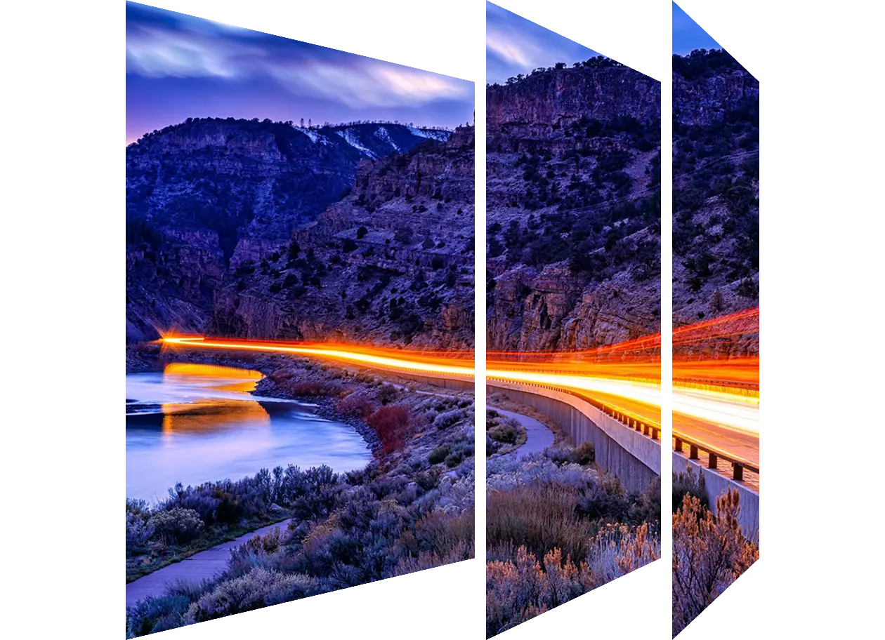 Glenwood Canyon Interstate 70 Colorado at Night