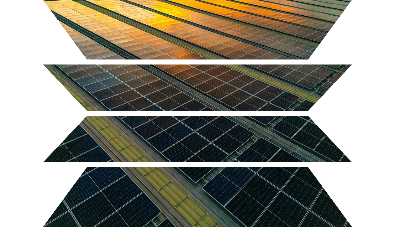 Photovoltaic solar panels mounted on building roof