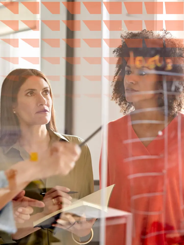 Businesswomen discussing plan in office