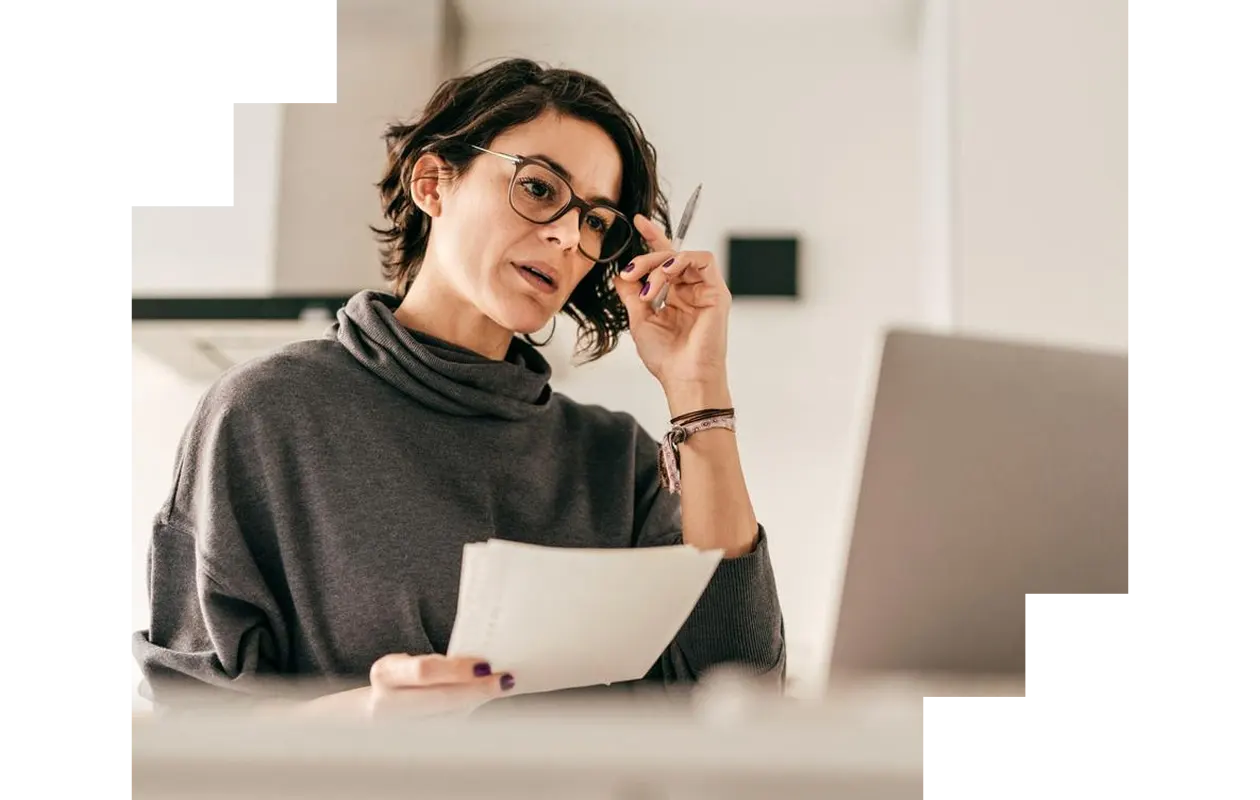 Woman working on her publication
