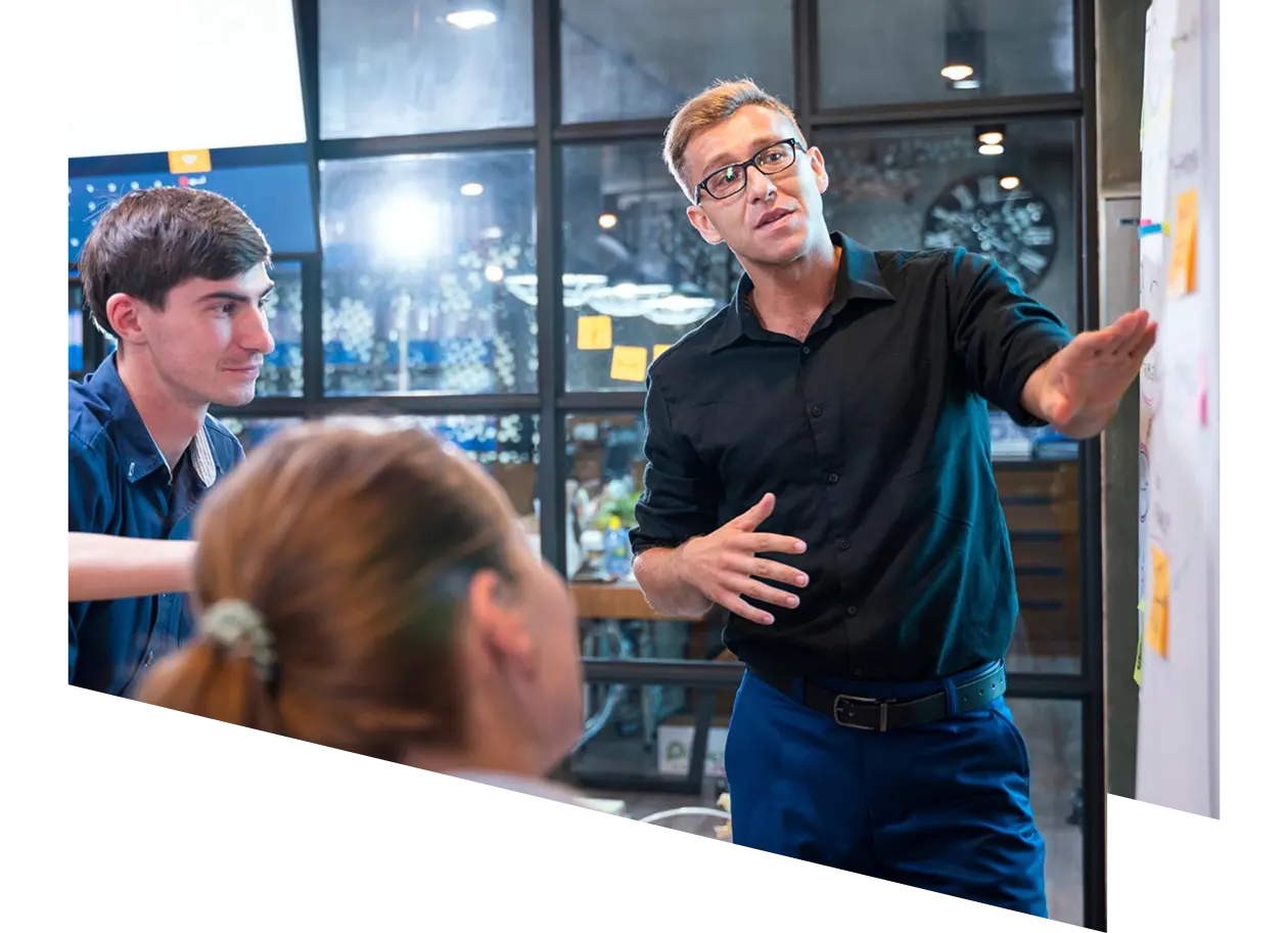 Business team exchanging ideas and strategies to improve business growth