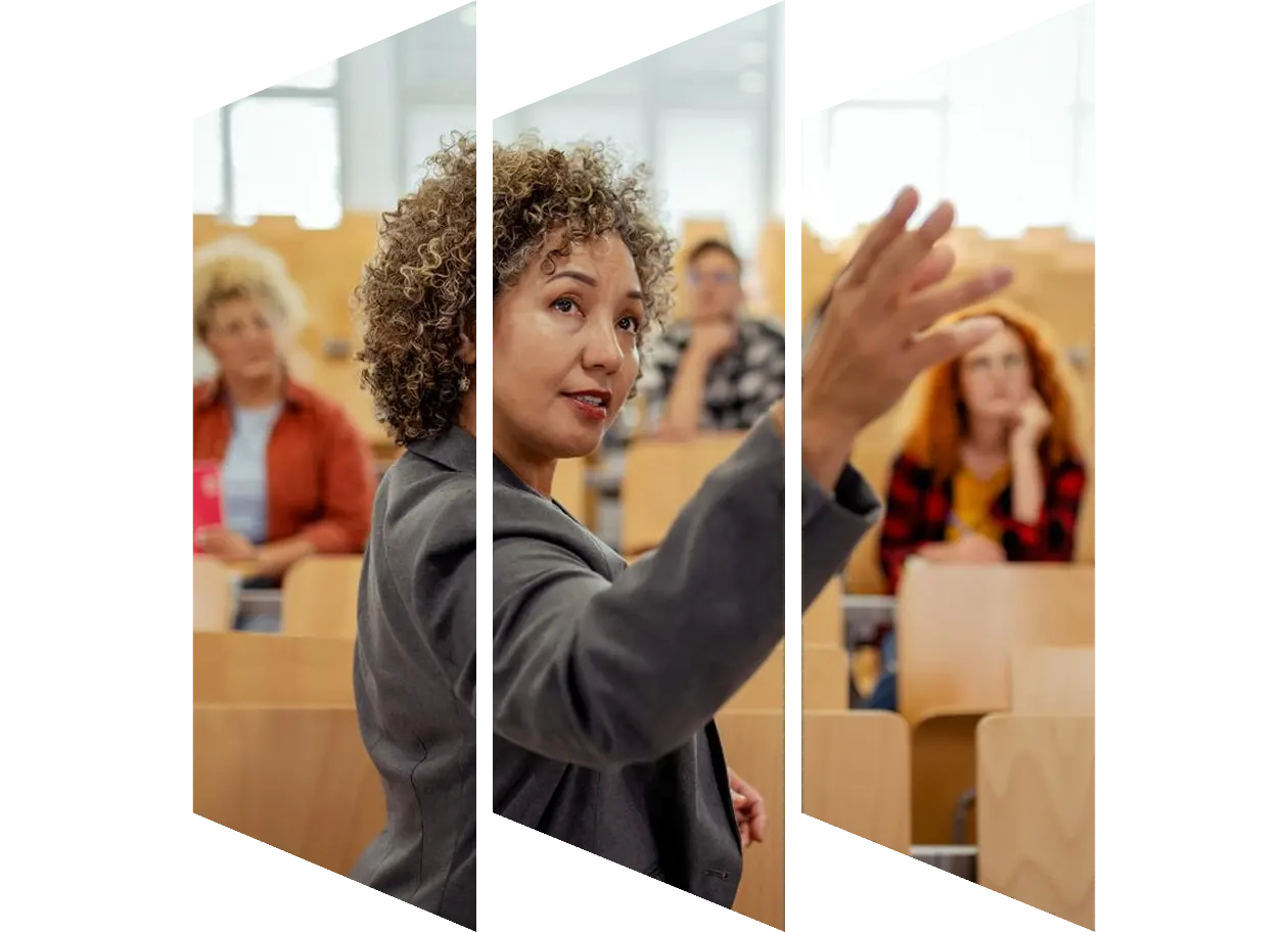 Woman teaching class