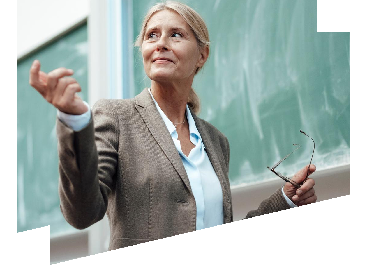 Professor giving presentation