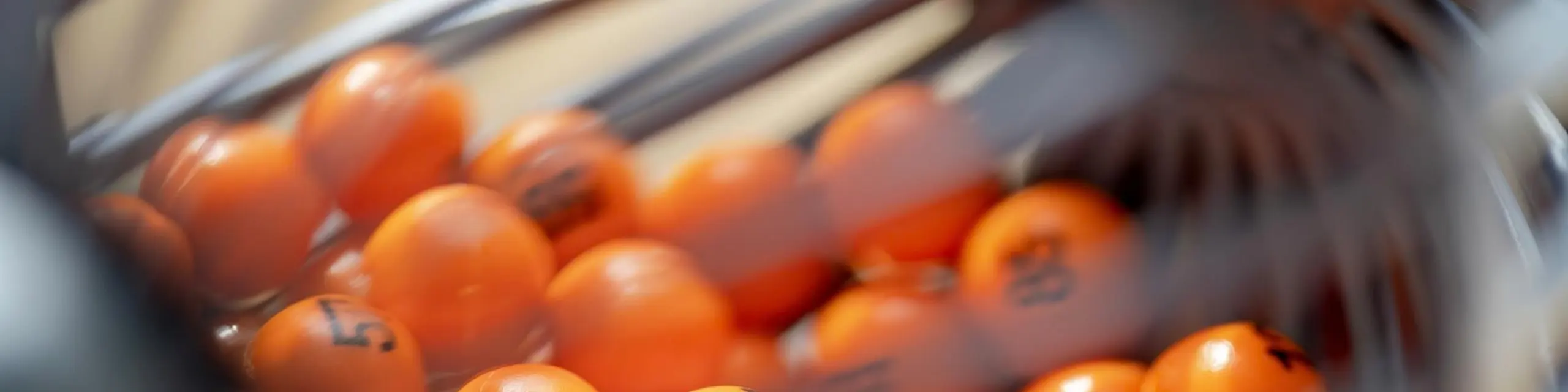 Orange lottery balls