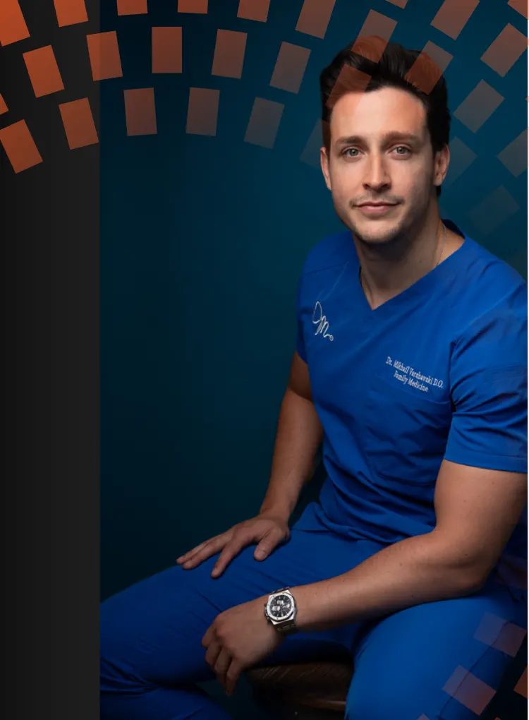Doctor Mike on a black background