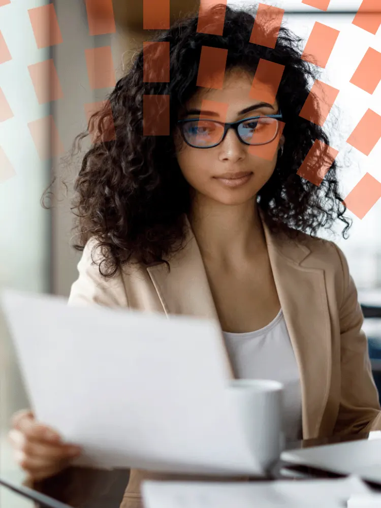 Businesswoman working at her desk