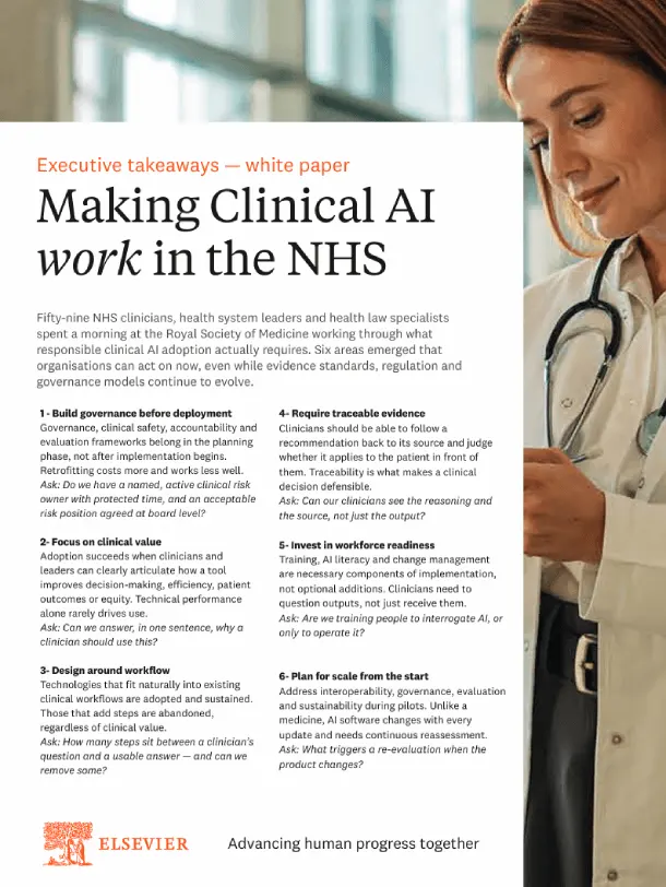 Making clinical AI work in the NHS:  evidence, governance and the path to adoption