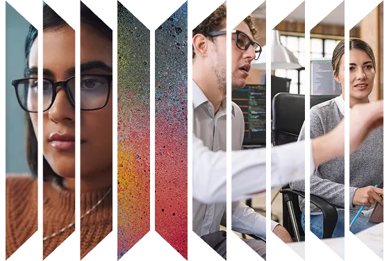 Colourful accordion of various images