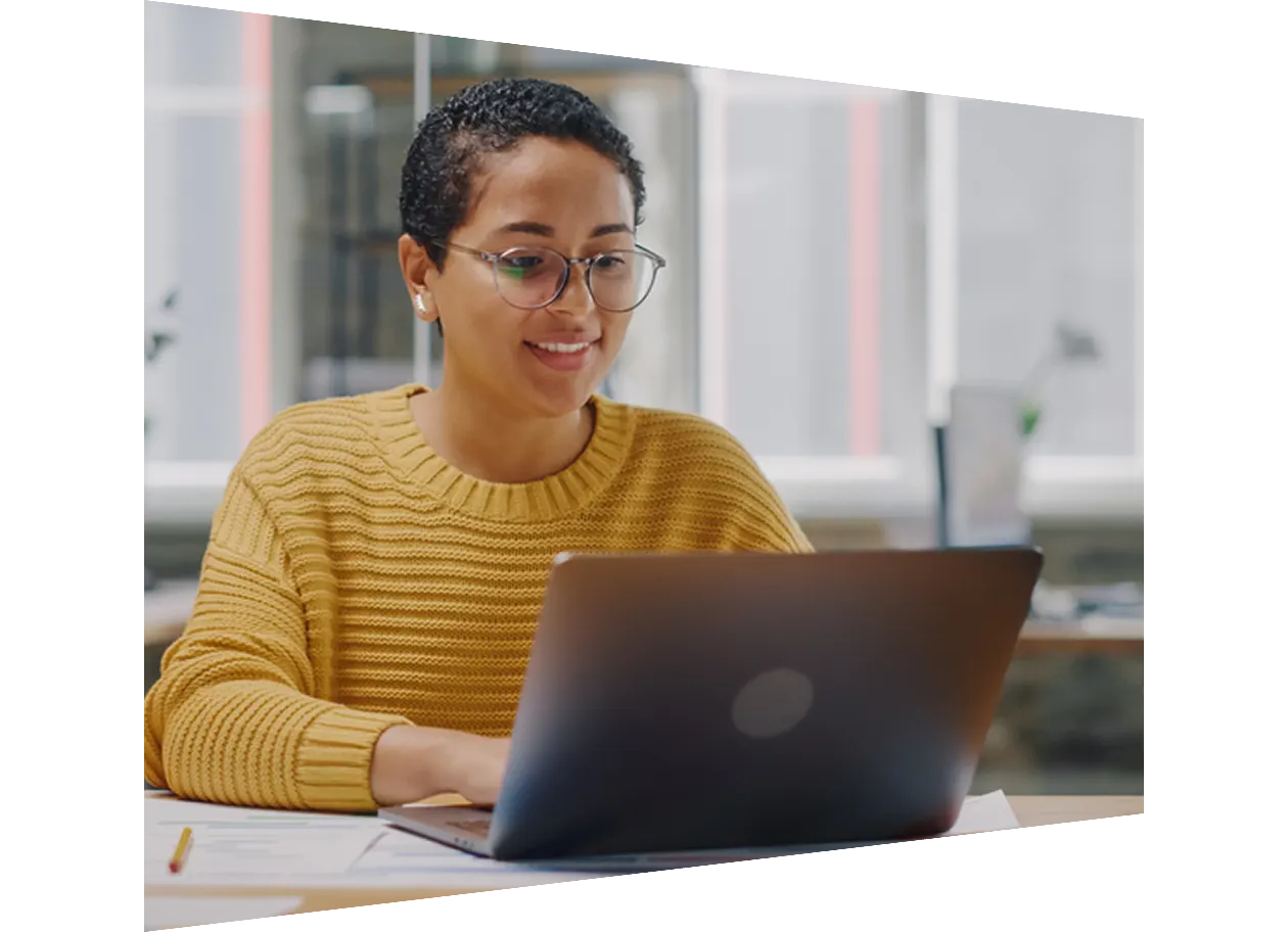 Young businesswoman attending business meeting in meeting room in modern office working space 