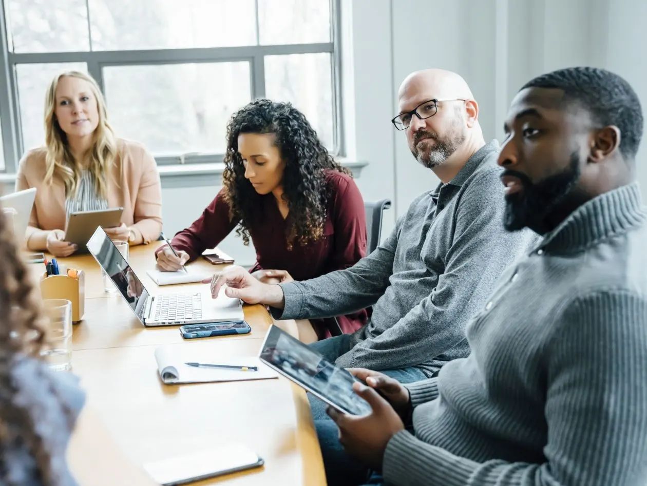 Business people listening in meeting
