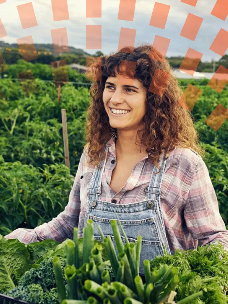 Young woman in crop field