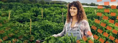 Young woman in crop field  