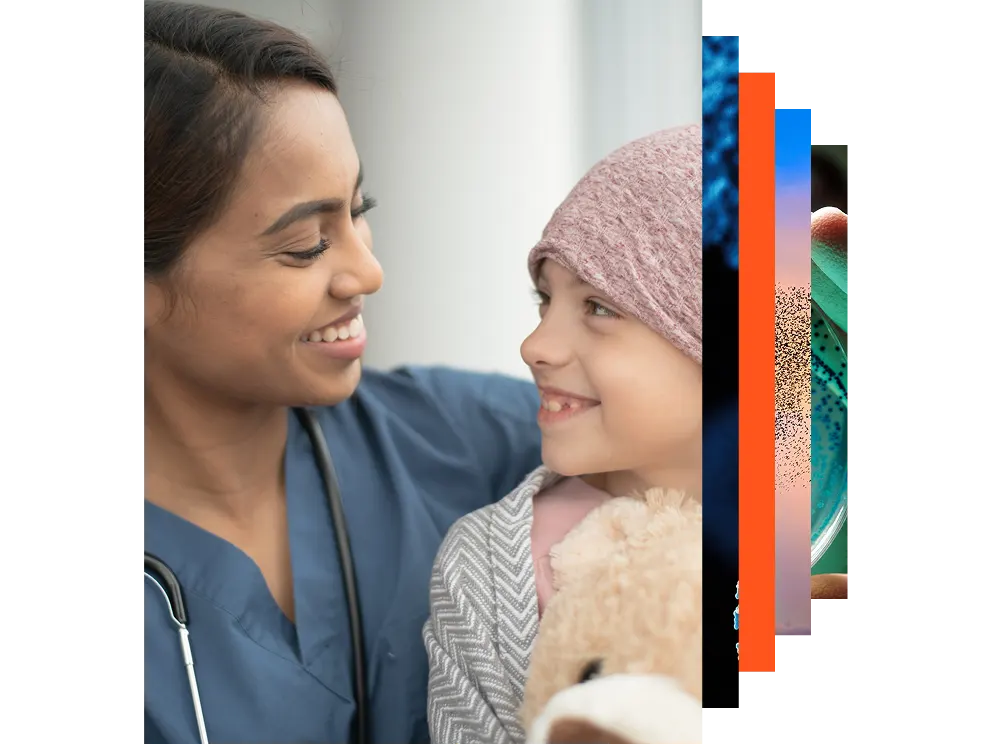 Oncologist talking to patient in a cancer clinic