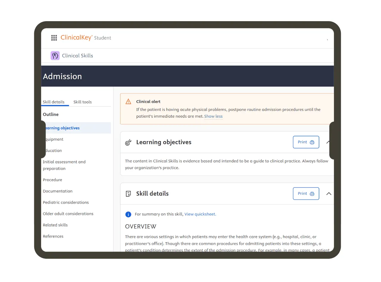 Tablet with Program for Solutions screenshot