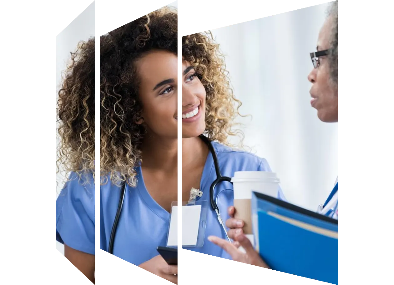 Two medical professionals working together