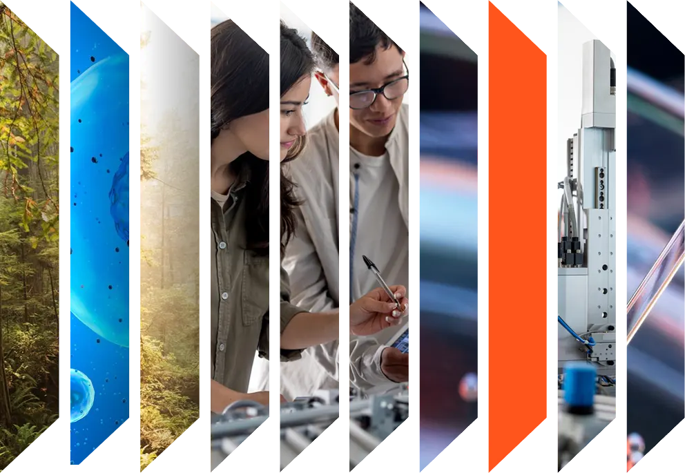 Colorful accordion of STEM related images