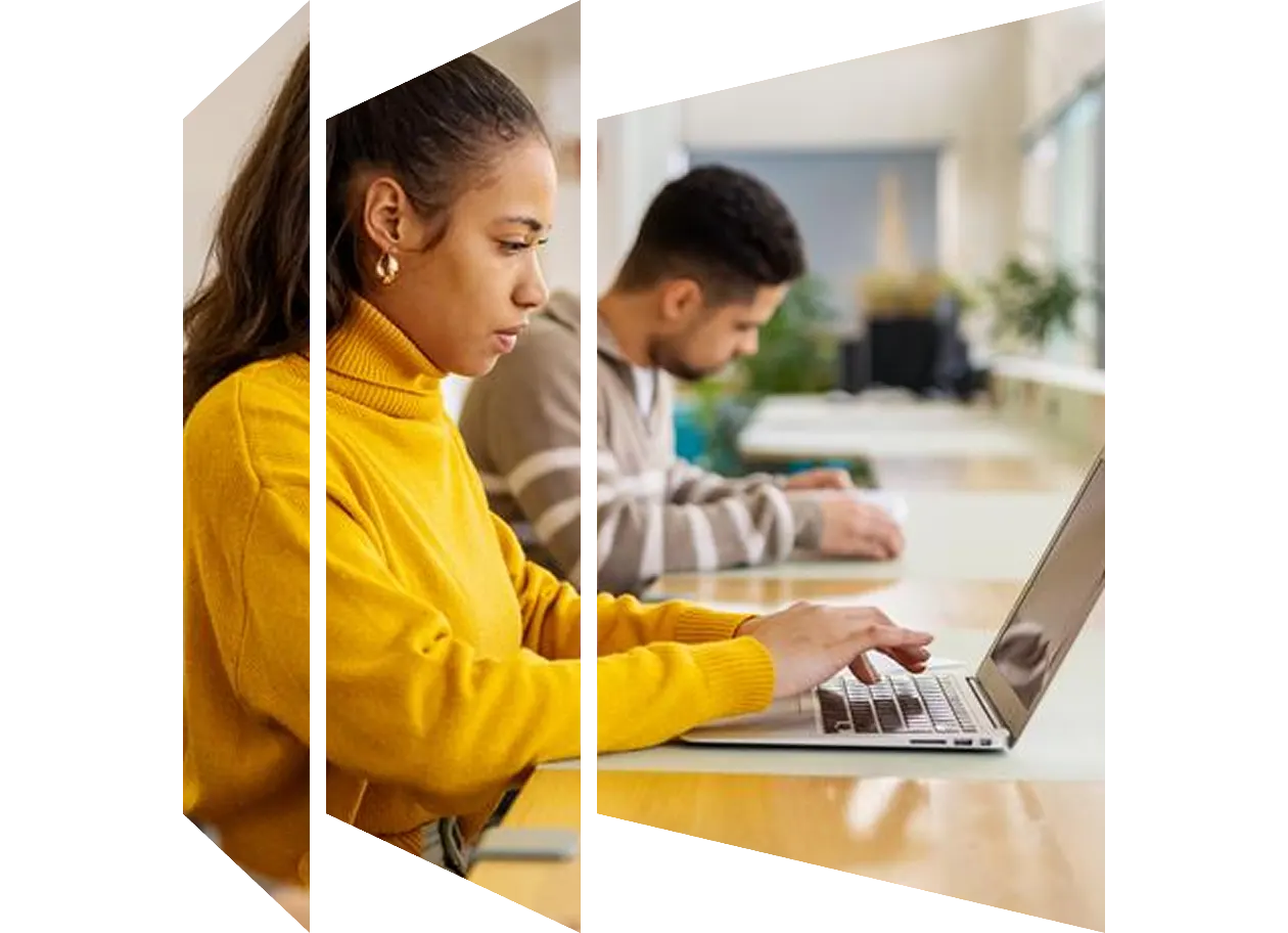 Student having online videocall math class