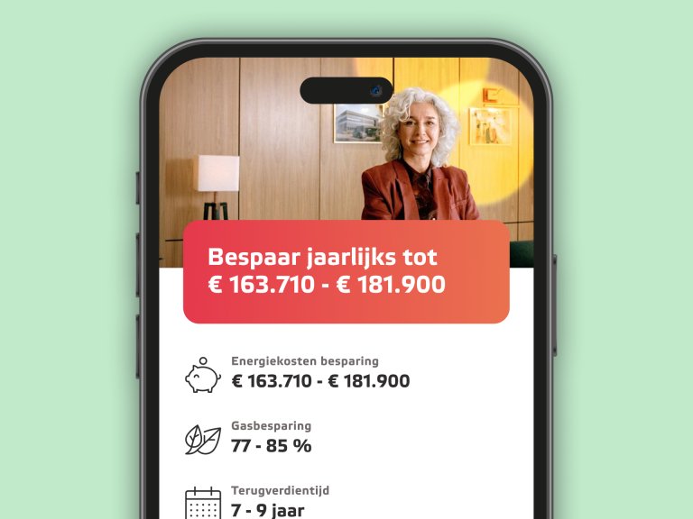 Een screenshot van de Eneco GroenGebouw calculator app.