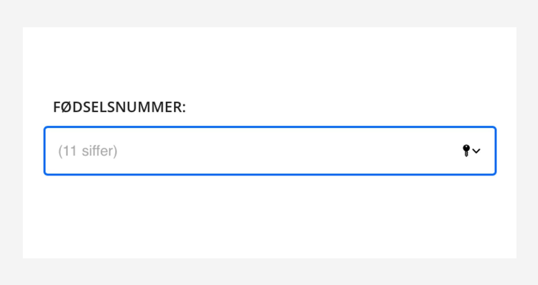 Innloggingsfelt for fødselsnummer