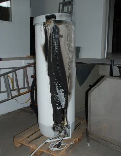 Utbrent varmtvannsbereder