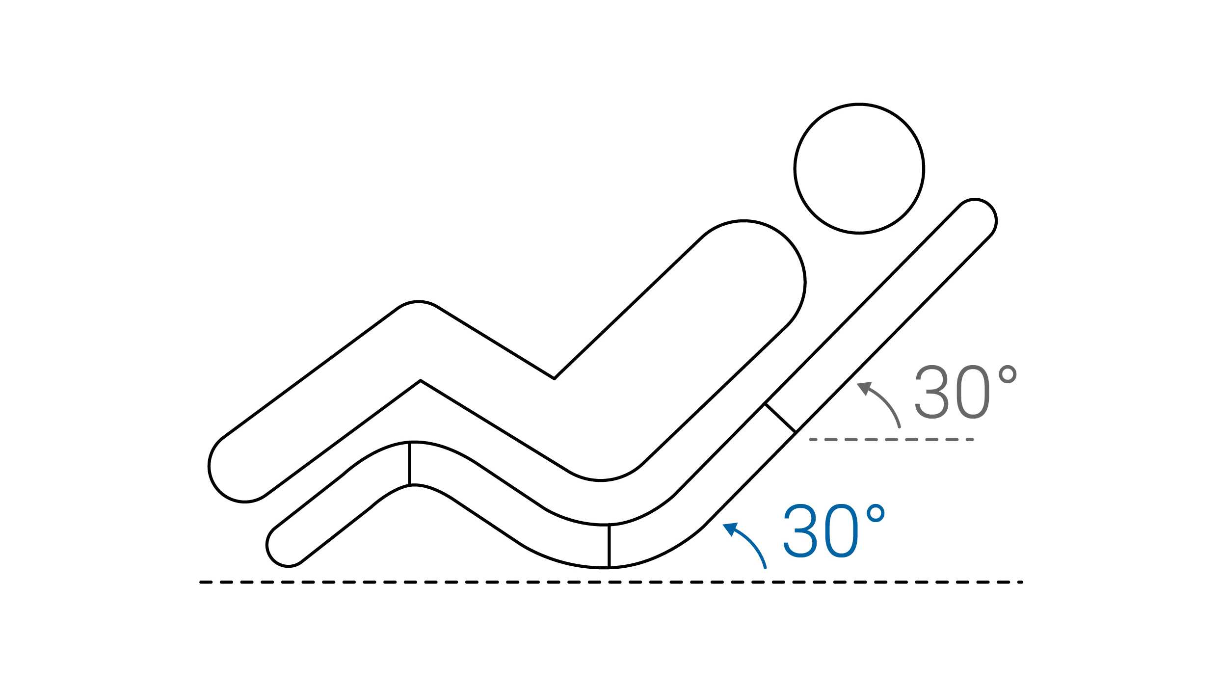 Illustration of a patient in semi-recumbent position