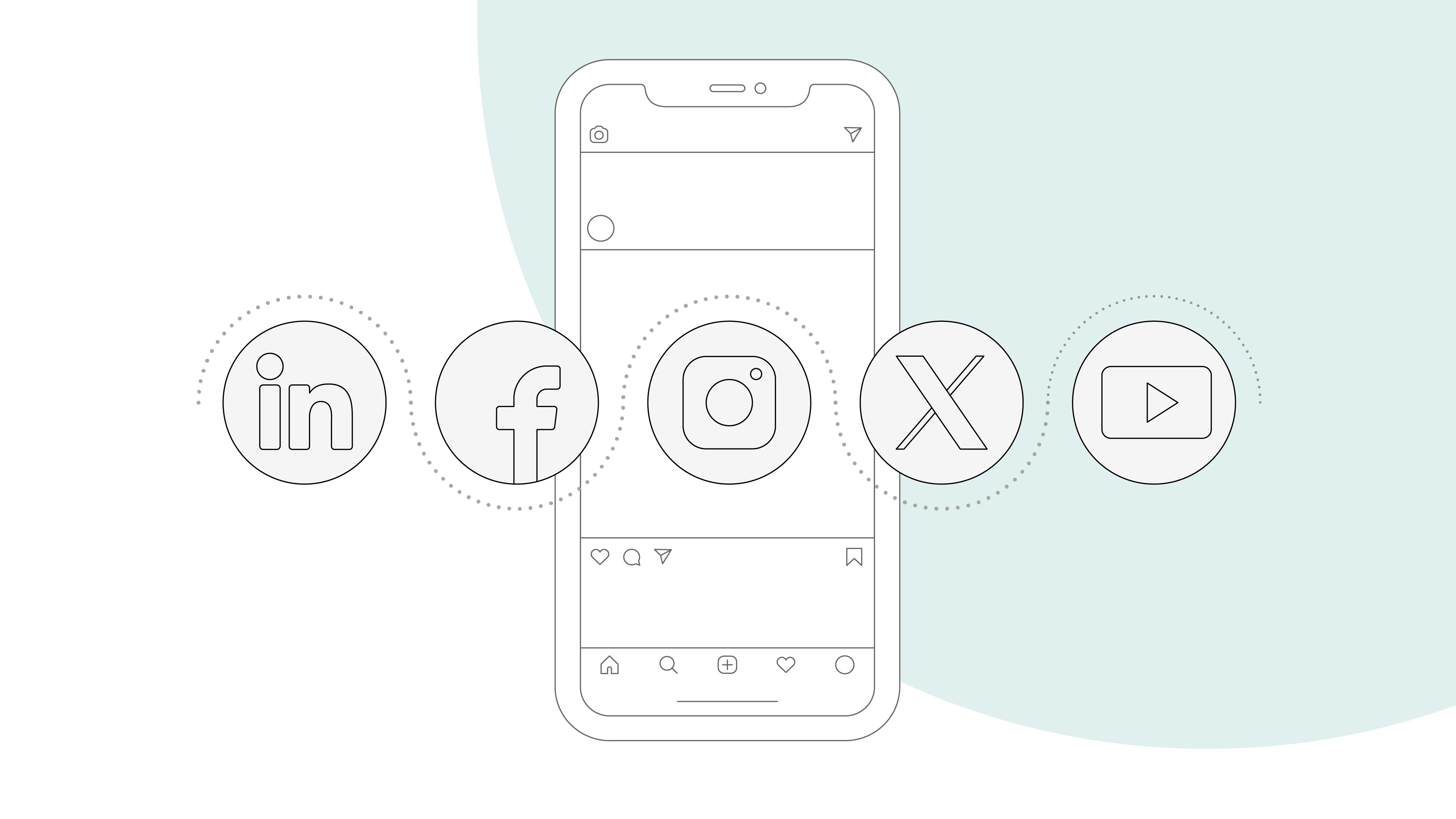 Smartphone mit Social Media-Symbolen