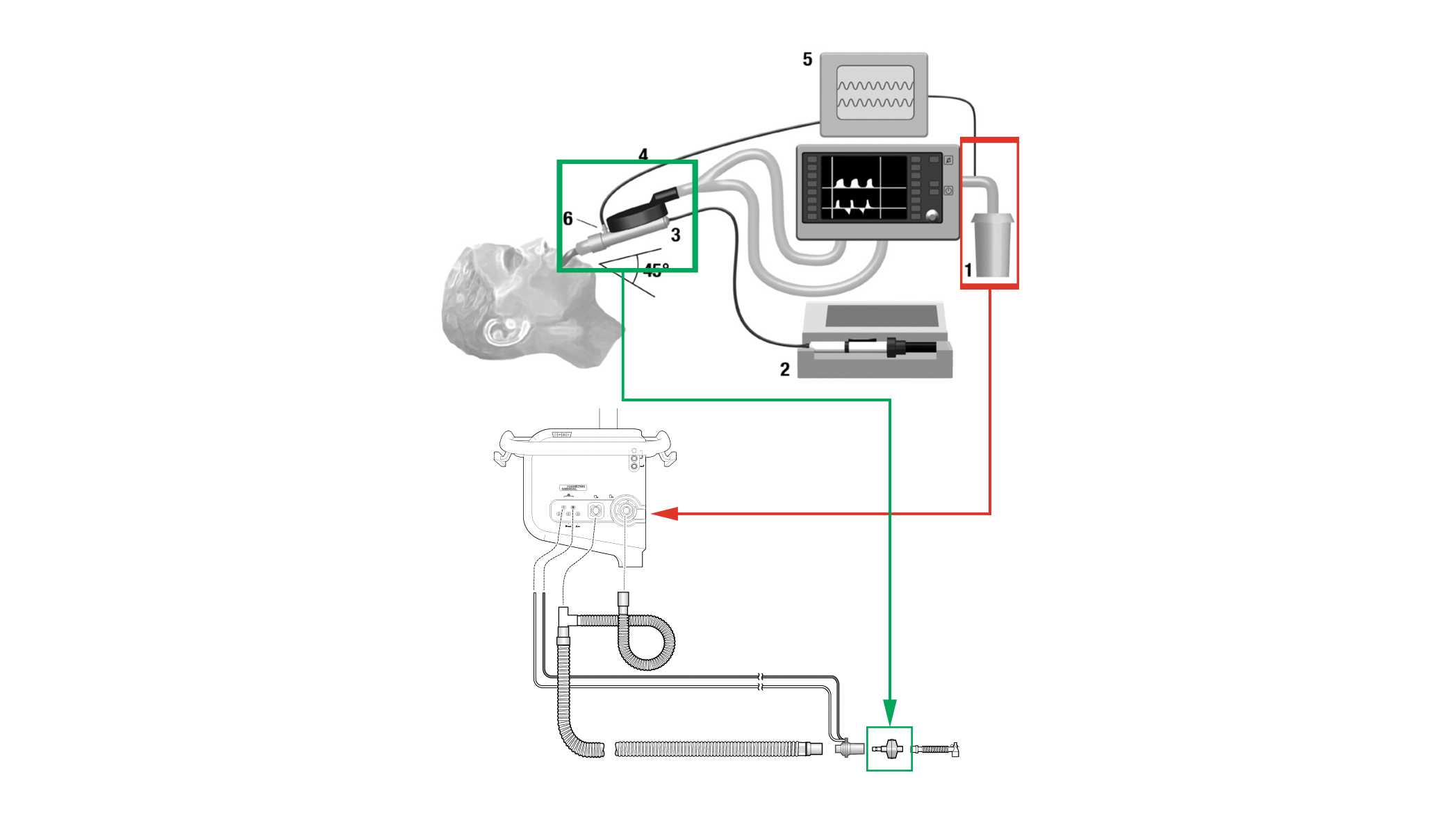Diagram showing positioning and connection of Sedaconda system