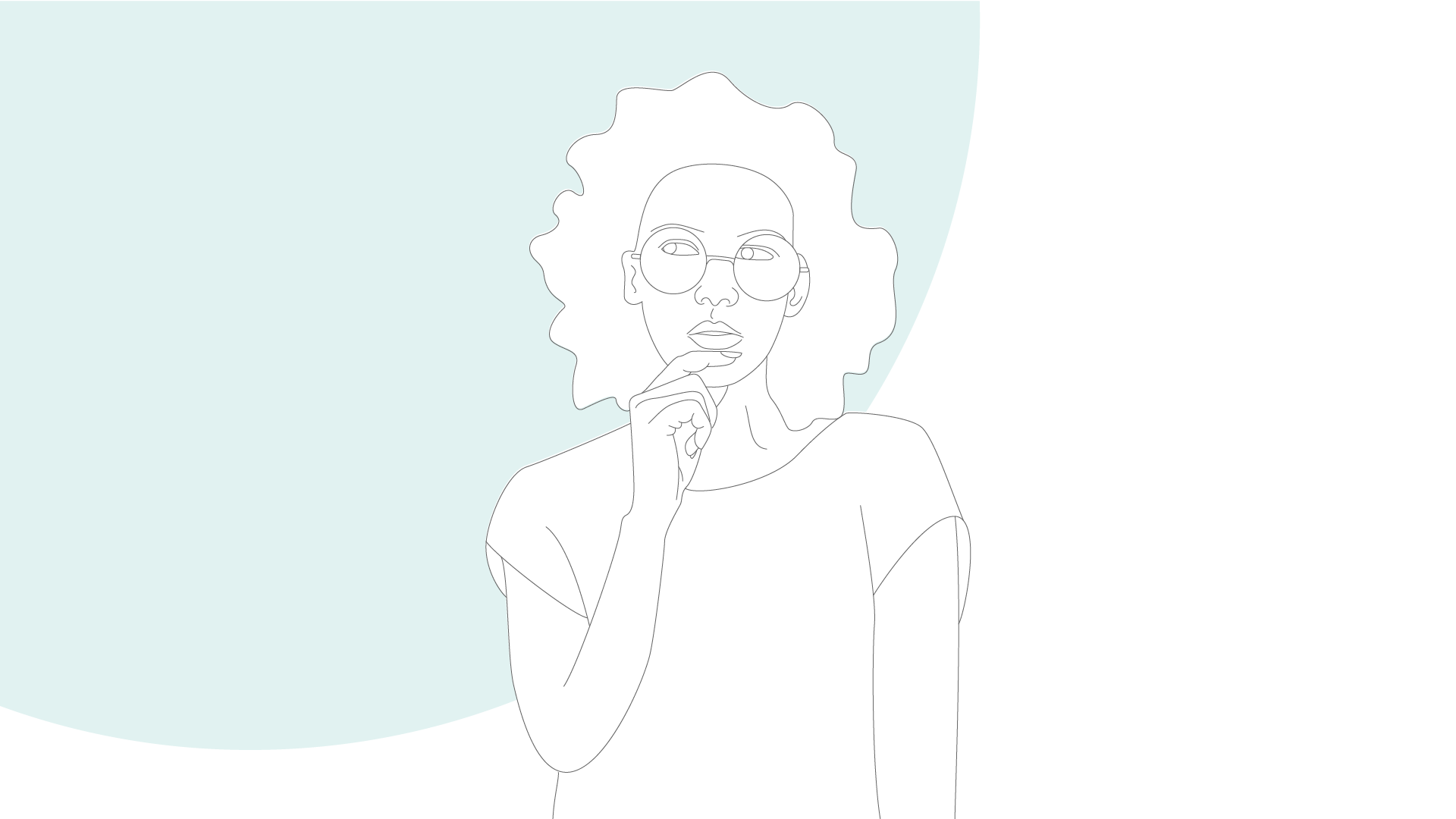 Lineart einer Frau mit nachdenklichem Blick