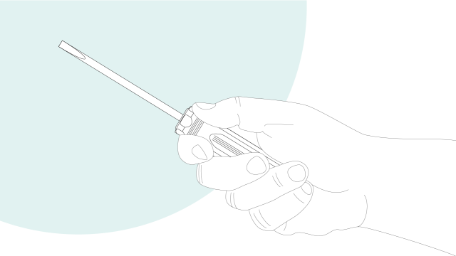 Graphic illustration: Hand with screwdriver