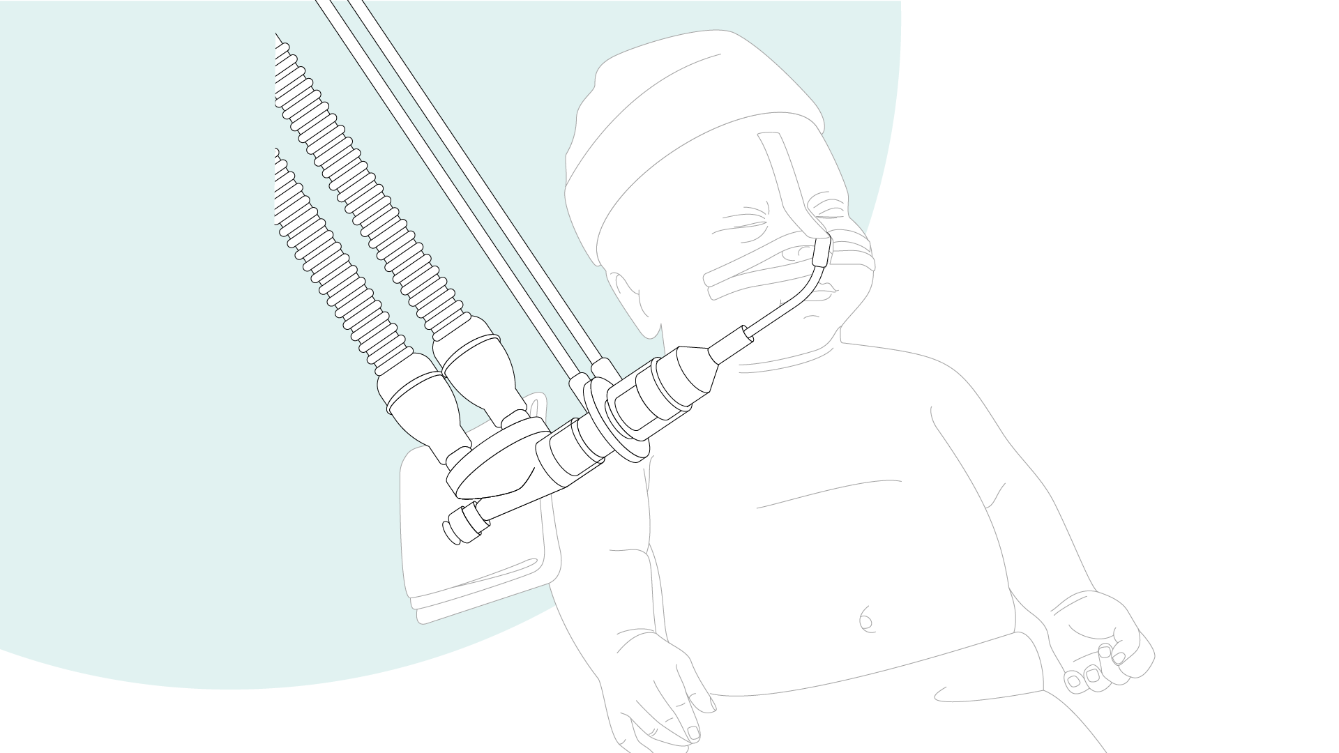Grafische Darstellung: Baby mit Flow-Sensor