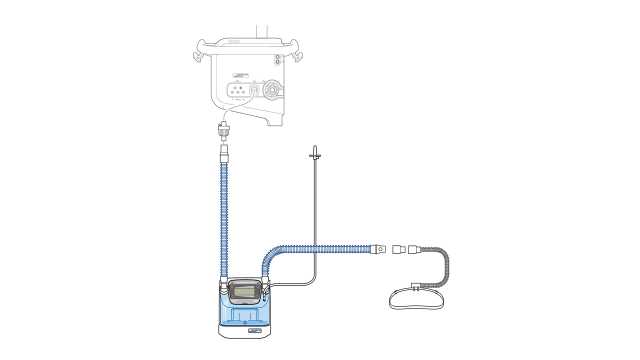 Illustration of a ventilator with a HAMILTON-H900 humidifier